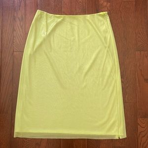 Vivienne Tam Lime Green Metallic Skirt